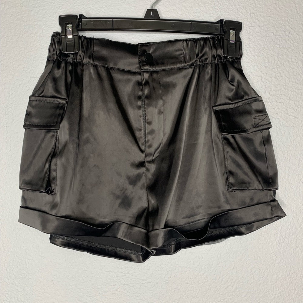 Black Satin Shorts